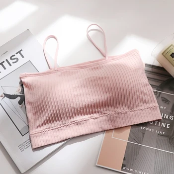 

Women Sexy Lace Casual Crop Top Underwear Seamless Solid Padded Bras Female Casual Fashion Bralette Tube Tops