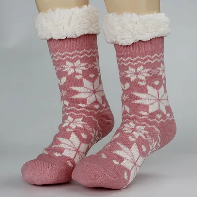Толстые двойные Флисовые Тапочки рождественские носки теплые носки для зимы женские 27 цветов новое поступление - Цвет: 7