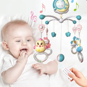 

Baby Rattles Crib Mobiles Toy 360 Rotating Mobile Bell Music Projection Bells Infant Carriage Crib Hanging Decorate 0-18 Months