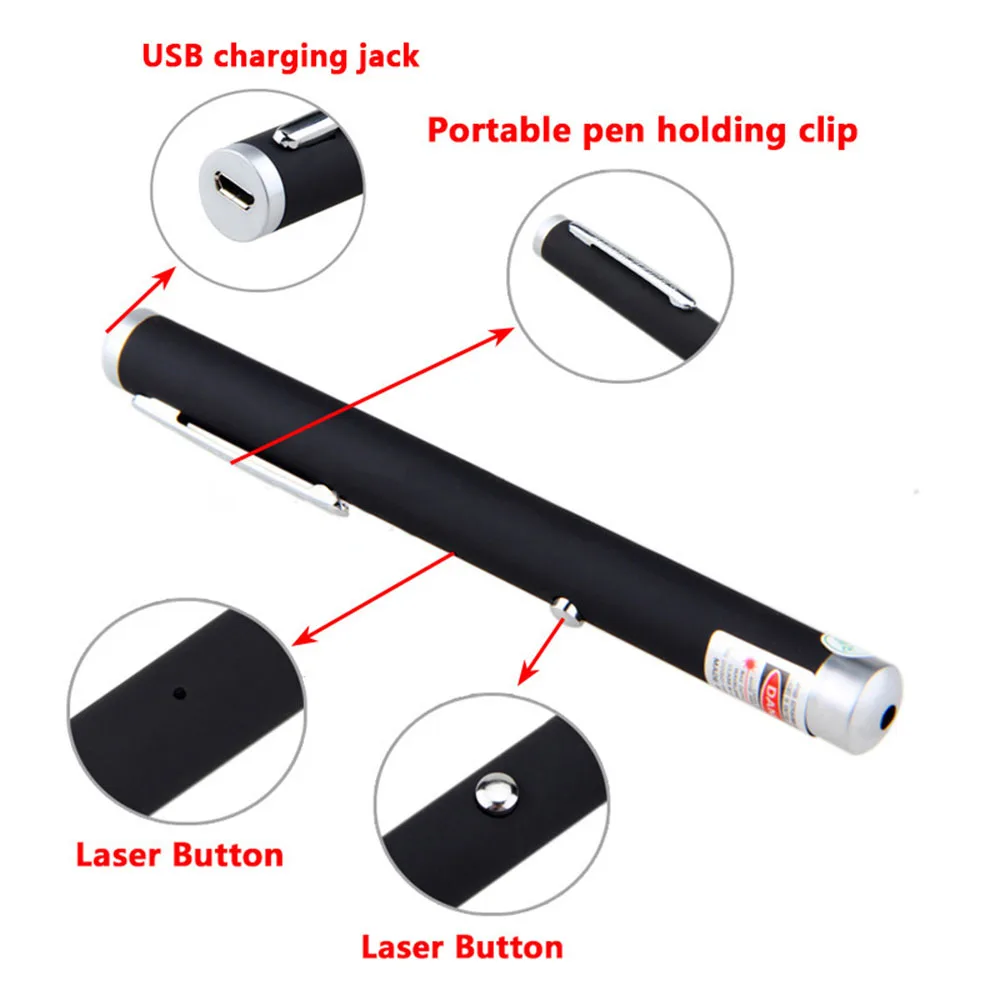 USB перезаряжаемые маленький зеленый лазер прицел лазерная указка 532nm 5 мВт