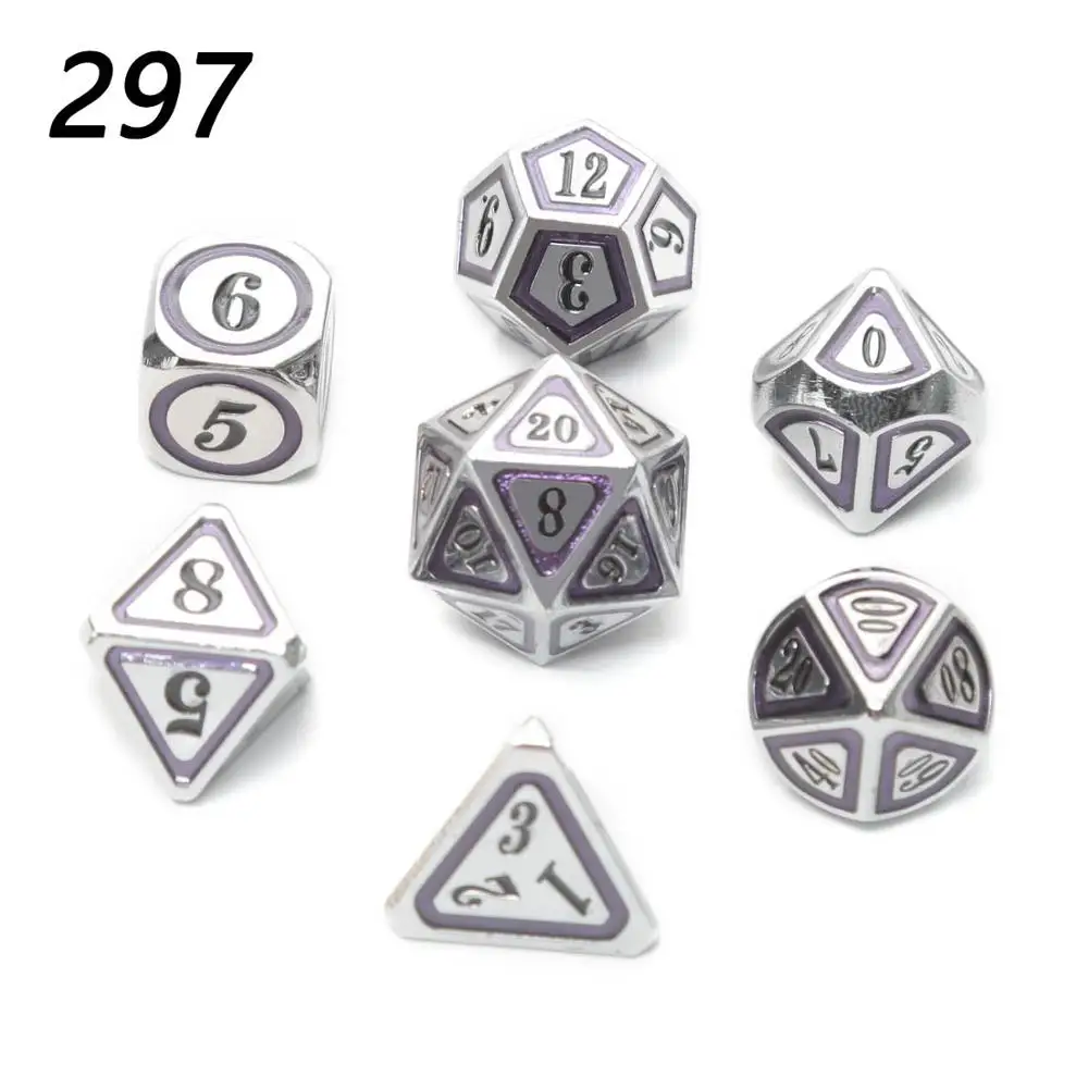Chengshuo rpg dice dungeons and dragons table games sales promotion polyhedral metal dices Zinc alloy new style number dices - Цвет: 297
