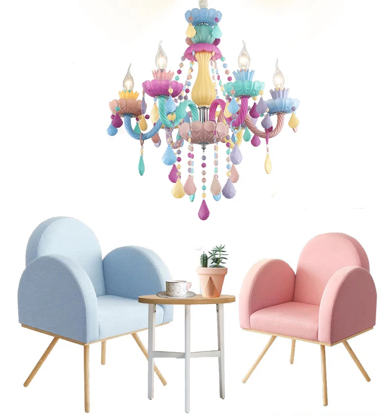 Modern Colorful Crystal Chandelier Lights Lustre Crystal Chandelier Romantic Crystal Chandelier Modern Bedroom Indoor Light flower chandelier