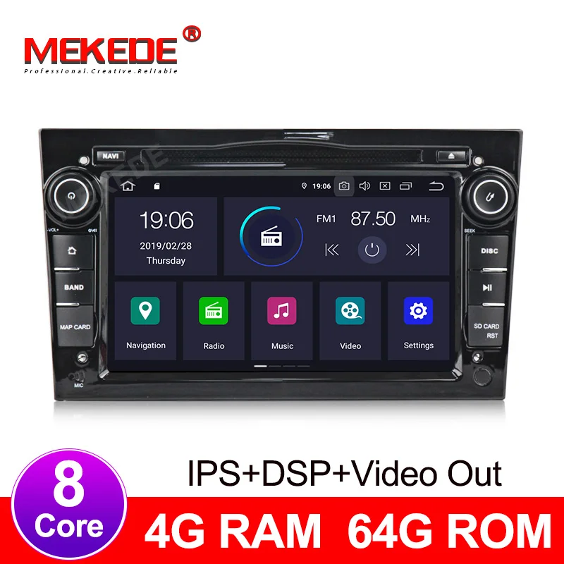 MEKEDE автомобильный мультимедийный плеер IPS DSP Android 9 0 4 + 64G 2 Din DVD GPS навигация для
