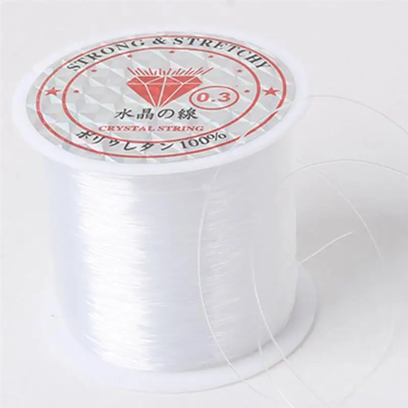 Рыболовная леска 1 рулон прозрачная нейлоновая рыболовная с бусинами нить для