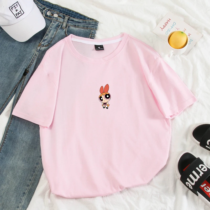 Новинка 2020, Kawaii, топы Powerpuff, футболка для девочек, полиция Харадзюку, уличная одежда, Забавные футболки с мультяшным принтом, женская модная о... Новинка 2020, Kawaii, топы Powerpuff, футболка для девочек, полиция Харадзюку, уличная одежда, Забавные футболки с мультяшным принтом, женская модная о...