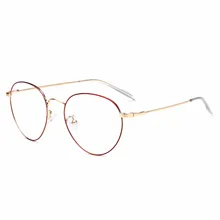 Корейская версия ретро металла в форме сердца Плоские линзы памяти ноги декоративные оправы очков с близорукой оправой