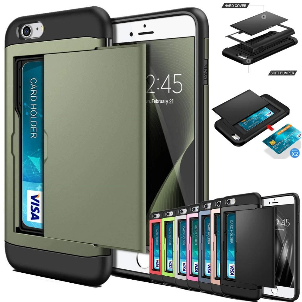 iphone 8 plus wallet case For iPhone SE 2020 Case 7 8 Plus 7+ 6 6s 5 5s Slide Business Armor Wallet Card Slot Cover For iPhone 7 8 Plus XR X XS MAX 11 12 case for iphone 7