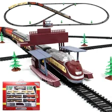 Электрический гоночный вагон длинный паровой поезд 9,4 метров поезд трек модель игрушки поезда для детей грузовик железнодорожный поезд железная дорога день рождения