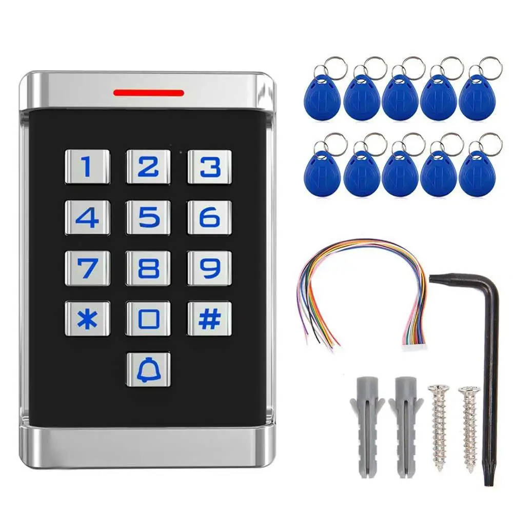 125 кГц RFID Wiegand 26 дверь металлическая машина контроля доступа с 10 ID карты DC12V-24V