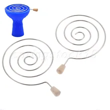2Pcs Stainless Steel Whirlpool Shaped Hookah Charcoal Holder With Wood Handle for Shisha Narguile Bowl Hookah Accessories