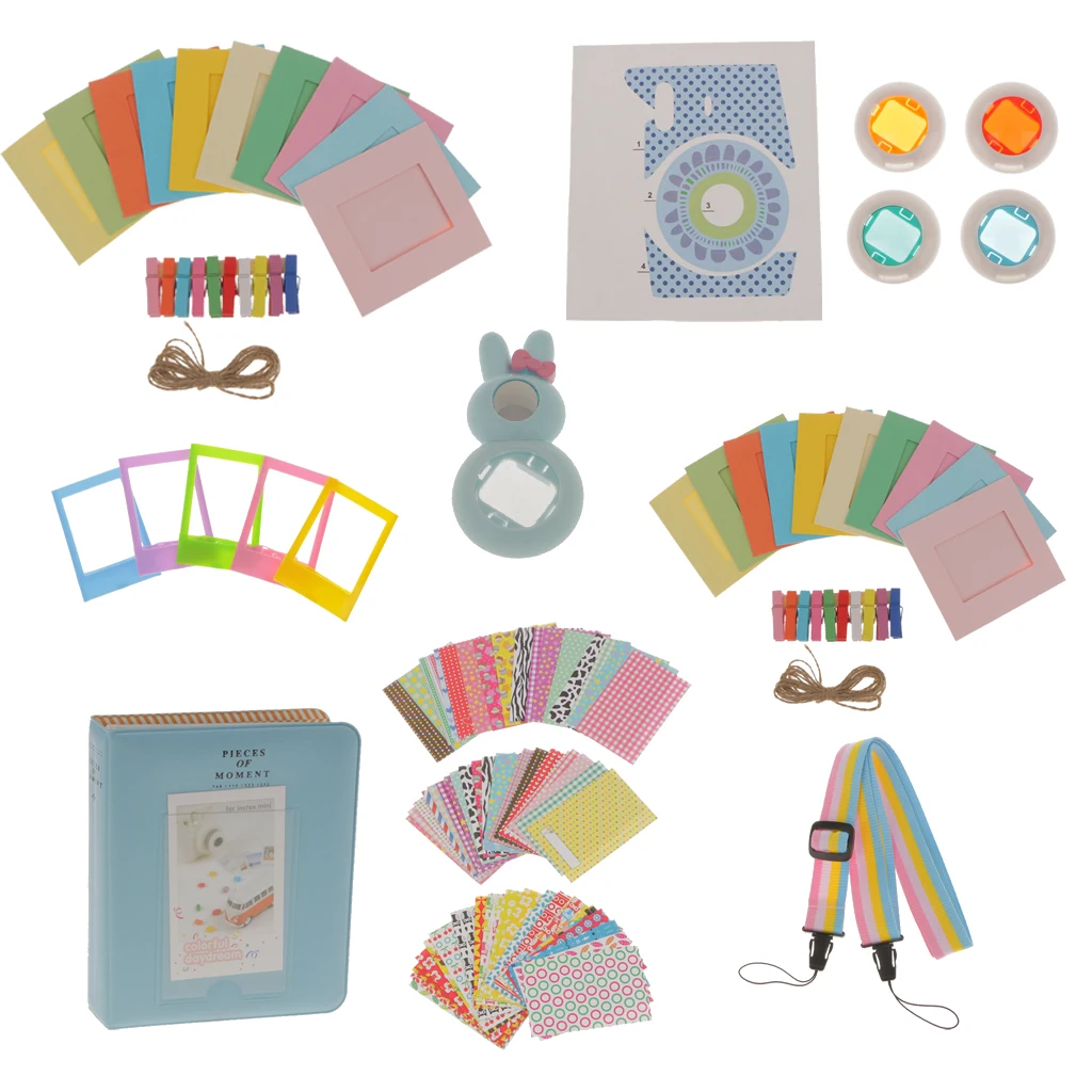 Film Photography Accessories Bundles Set for Fujifilm Instax Mini 8 9 Instant Camera Blue