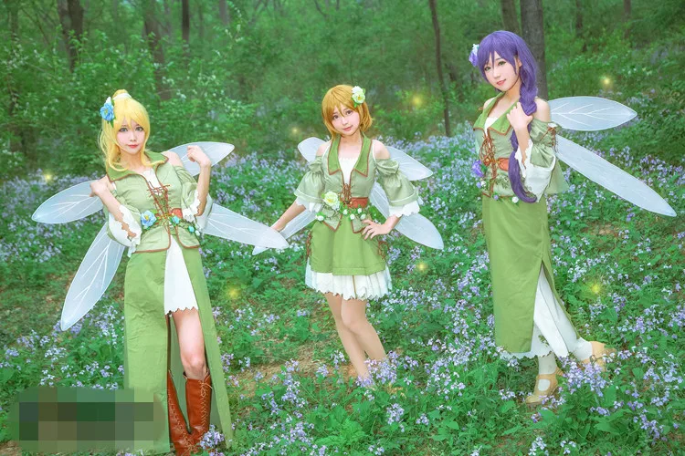 Anime halloween cosplay Liefde live fairy unawakened Tojo Eli Hanayo Nico volledige leden cosplay kostuum lolita jurk EEN