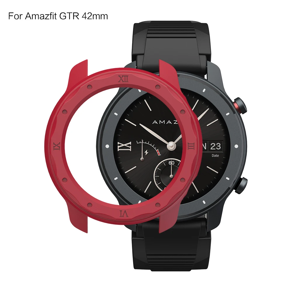 Red For 42mm Чехол для смарт-часов SIKAI для Xiaomi Amazfir GTR 47 мм, зарядное устройство для часов Huami Amazfit GTR 42 m, корпус для часов - Цвет: Red For 42mm