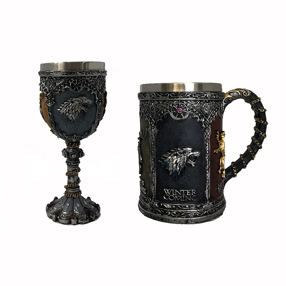 Game of Thrones Mug Goblet Stainless Steel Resin 3D Beer Tankard Coffee Cup Wine