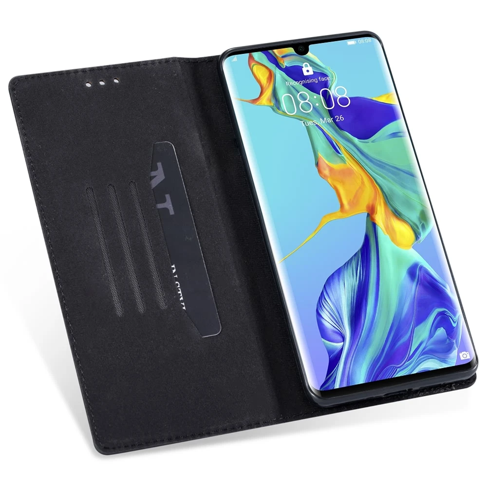 LLZ. COQUE из углеродного волокна флип чехол для телефона для huawei P30 Pro P20 Lite P10 P9 P8 P Smart mate 20 10 кожаный чехол-кошелек