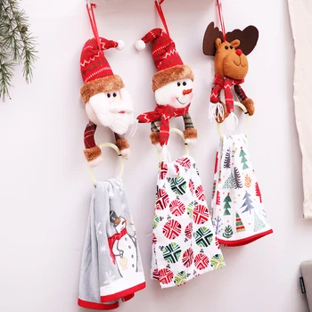 

Creative Christmas Clothes Napkin Circle Home Pendant Towel Ring Christmas Cake Towel Gift Christmas Decor Kitchen Accessories