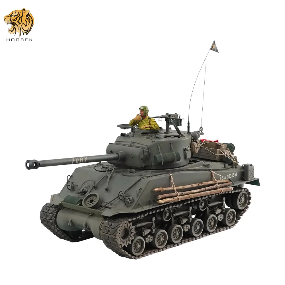 HOOBEN 1:10 U.S. FURY M4A3E8 Sherman Brad Pitt Средний бак RTR готов к запуску мастер живописи половина