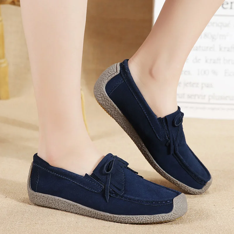 tassel genuine leather shoes women italian fashion vulcanized loafers elegant dress ladies casual flats driving lady moccasins (23)