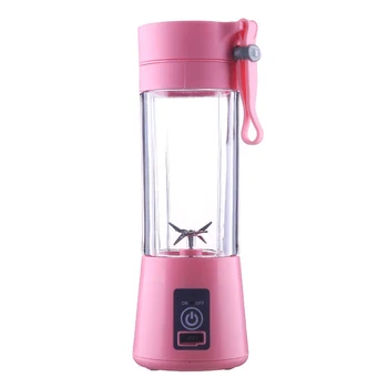 

380ml Mini USB Rechargeable Electric Juicer Bottle Fruit Blender Mixer Portable Pink