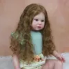 70 CM 3D Paint Skin Soft Silicone Reborn Baby Girl Doll Toy Cloth Body Realistic Long Hair Alin Princess Toddler Dress Up Bebe 2