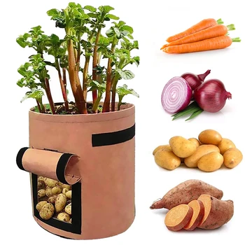 

7 Gallon Potato Grow Planter PE Cloth Planting Container Bag Vegetable Gardening jardineria Thicken Pot Planting Grow Bag