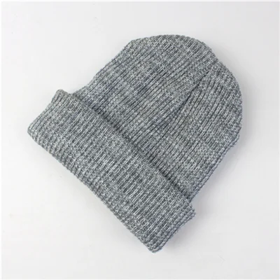 Light Gray Мужская, женская, унисекс, вязаная мешковатая Шапка-бини, зимняя шапка, лыжная, громоздкая, шикарная, вязаная шапка с черепом - Цвет: Light Gray