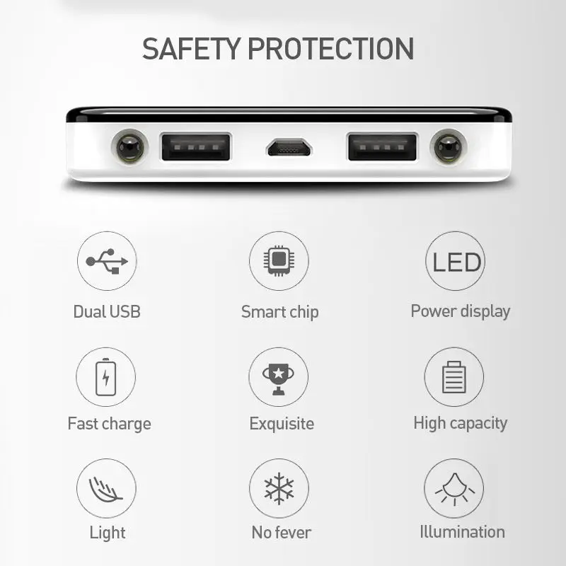 Внешний аккумулятор 30000 мАч для Xiaomi Mi 2 USB power Bank портативное зарядное устройство Внешний аккумулятор повербанк для iPhone huawei samsung