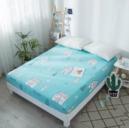 Happy childhood DHL 10pcs/lot High-grade Creative Fitted Sheet Mattress Cover 120/150/200cm Printed Bed Sheet Bed Linens bedclothes - Цвет: Happy childhood