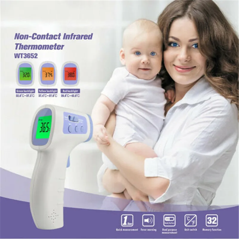 

Infrared Forehead Body Thermometer Gun Non-contact LCD displayTemperature Measurement Device Standing Thermometer Adult Kids