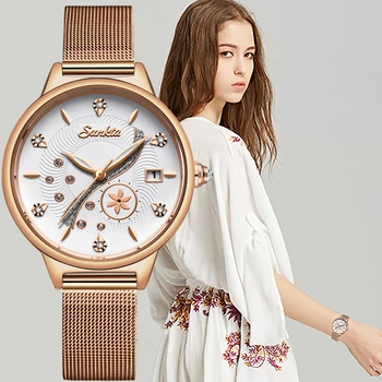 

SUNKTA Luxury Women Watches Full Steel Women Clock Quartz Watch Simple Elegant Women Watch Women’s Reloj Mujer Relogio Feminino