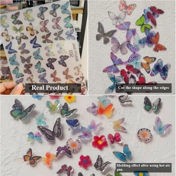 

1pcs 3D Nail Sticker Butterfly Designs Decals Colorful Adhesive Sliders Wraps Tips Charm DIY Manicure Nail Art Decorations Tool