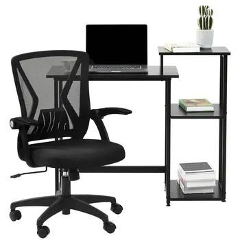 

Mesh Office Chair Ergonomic Desk Chair Swivel Computer Chair Flip-Up Arms With Lumbar Support Adjustable Height Task Chair