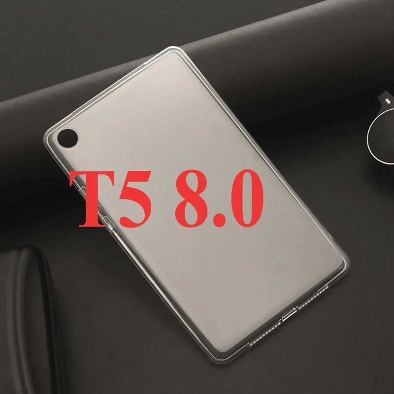 TPU Тонкий чехол из искусственной кожи с защелкой для huawei MediaPad M5 lite 8 JDN2-W09/AL00 8,0 дюймов smart cover для huawei m5 lite 8 Чехол+ пленка - Цвет: TPU
