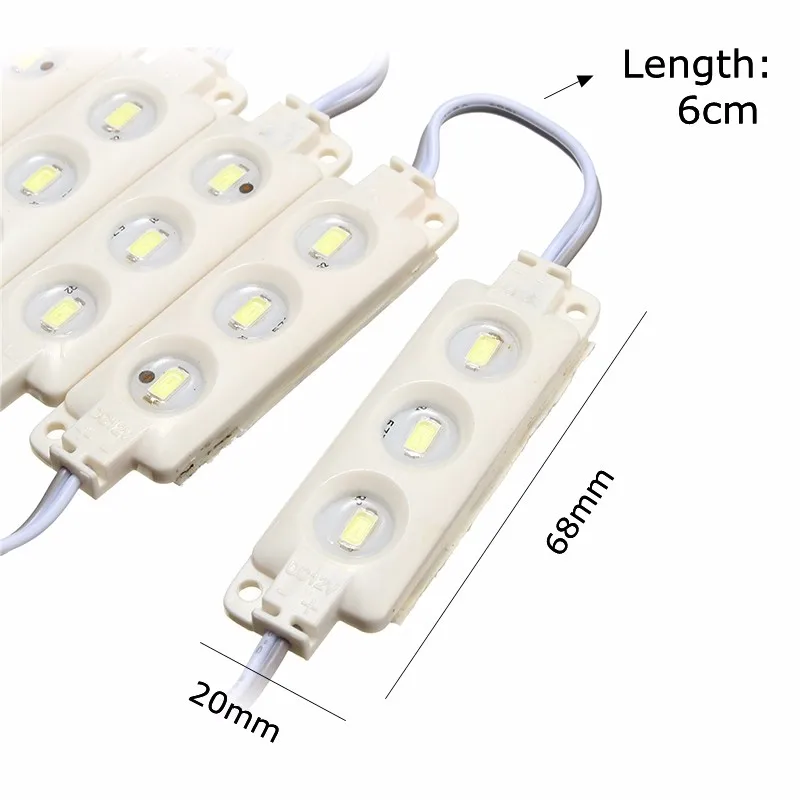 60 светодиодный модуль света диммер с подсветкой 5630 SMD 420LM для ванной комнаты косметическое зеркало 12 в 14 Вт 300 см 20 шт водонепроницаемый IP65