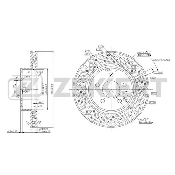 Диск торм. перед. MB C-Class(204) 07 ZEKKERT bs-5625
