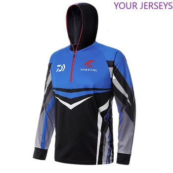 

2020 New Outdoor Sport Fishing Clothing Men DAIWA Fishing Shirts Long Sleeve Breathable Quick Dry Coat Hooded Fishing Clothes