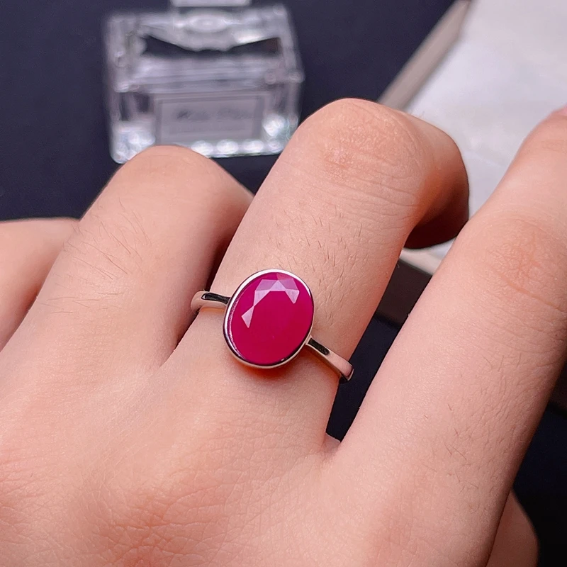 Natural ruby ring, 2ct 925 silver exquisite style, best selling quality