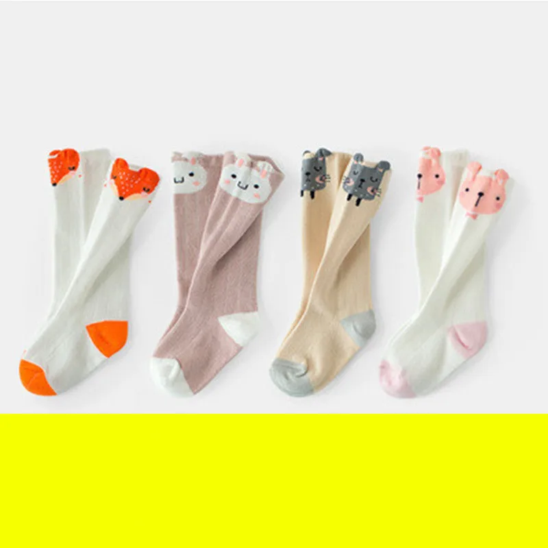 YWHUANSEN/Детские гольфы с изображением животных на возраст от 0 до 2 лет весенне-осенне-зимние гетры для новорожденных девочек и мальчиков, длинные хлопковые носки для малышей - Цвет: 4