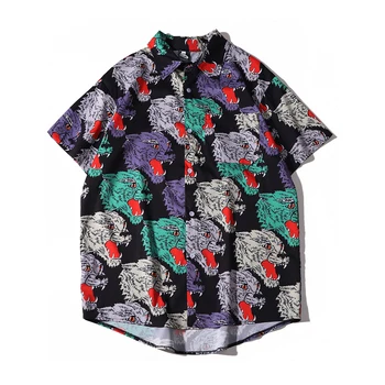 

Men's Loose Casual Shirt with Short Sleeves Hawaiian Shirt for Men with Short Sleeves Men Printed Short-sleeved Shirt Men Shirts