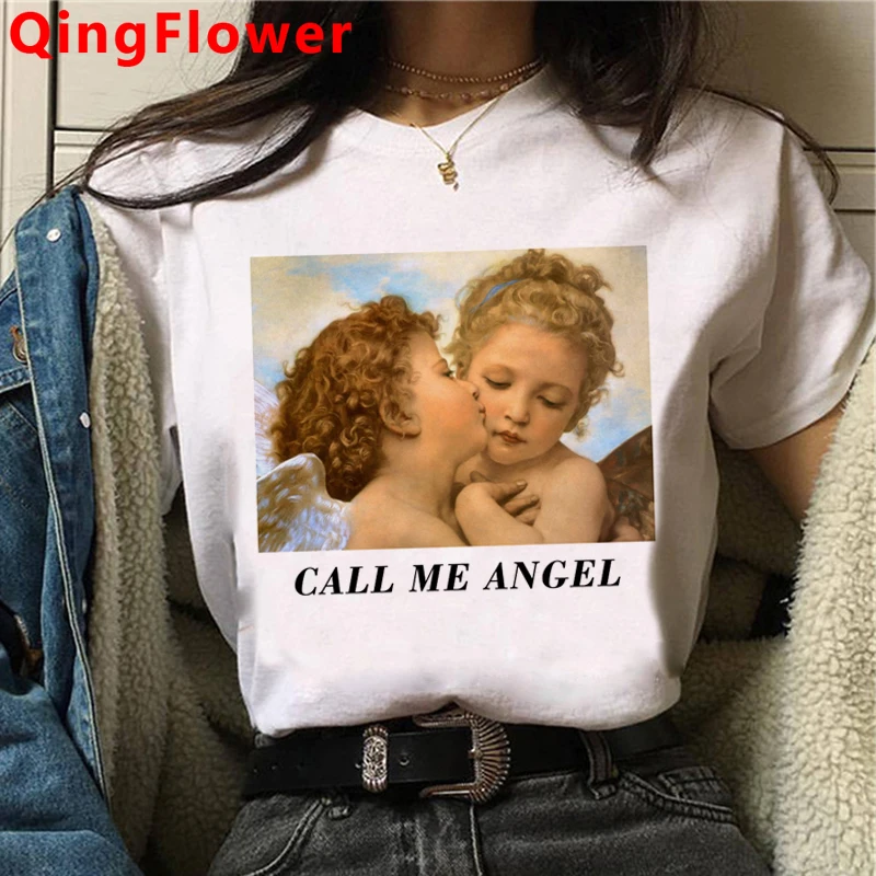 

Angel Aesthetic Harajuku Funny Cartoon T Shirt Women Ullzang Streetwear Vintage T-shirt Fashion Tshirt Graphic Top Tees Female