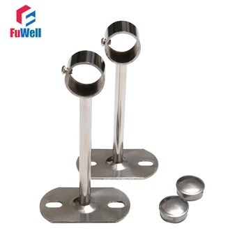 

2pcs 25/32mm Pipe Bracket Flange Clothes Hanger Rod Seat Bracket 100/150/200/300mm Stainless Steel Pipe Bracket Flange