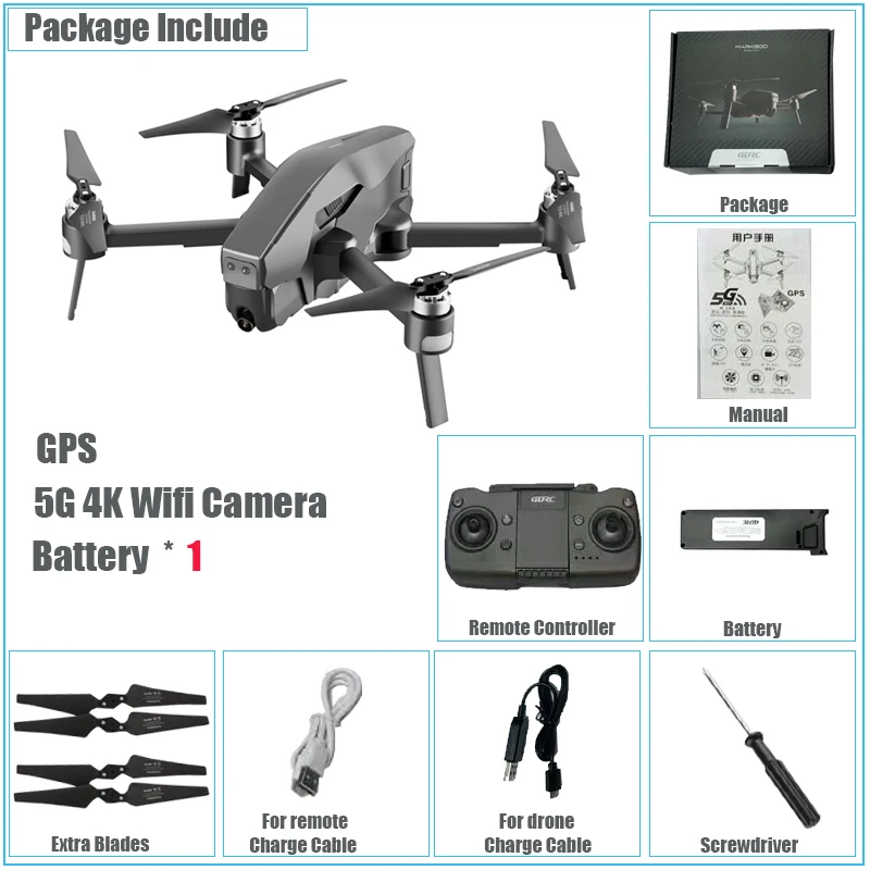 Радиоуправляемый gps Дрон с камерой HD 4K 5G Wifi FPV Квадрокоптер игрушки gps позиционирование оптический поток умный режим следования за мной вертолет Дрон игрушка - Цвет: 1 Battery 4K GPS
