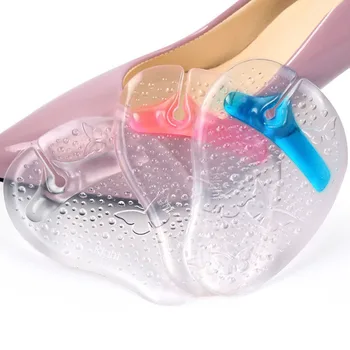 

1 Pair Clear GEL Flip-flops Insoles Slippery Butterfly Pattern Forefoot Pad Clips Sticks Anti-slip Transparent Slippers Shoe Pad