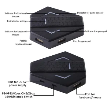 

Keyboard And Mouse Adapter Converter For P4/P3/Xbox One/Xbox -360/Nintendo Switch, Plug And Play Durable