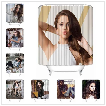 

Musife Custom High Quality Selena Gomez Shower Curtain Waterproof Bathroom Polyester Fabric Bathroom Curtain