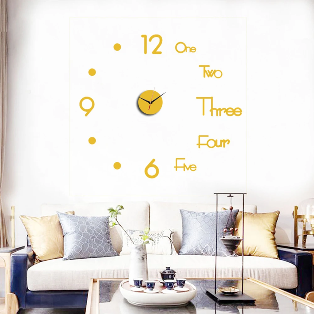2020 DIY digital Wall Clock 3D Wall Sticker Modern Design Silent Clock Home Decor Living Room Quartz Needle Rel&oacute;gio de parede 2