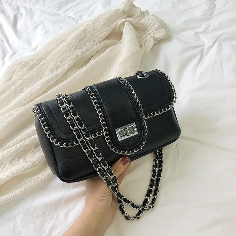 

CHIC Bag Women's 2019 Summer New Style Fashion Korean-style Fairy Versatile Chain Lock Shoulder Square Sling Bag