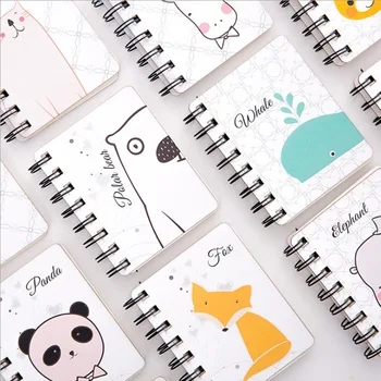 

Mini Portable Notebook Pocket Notepad Cute Animal Cartoon Rollover Coil Notebook Personality Cartoon Carry Coil Notebooks