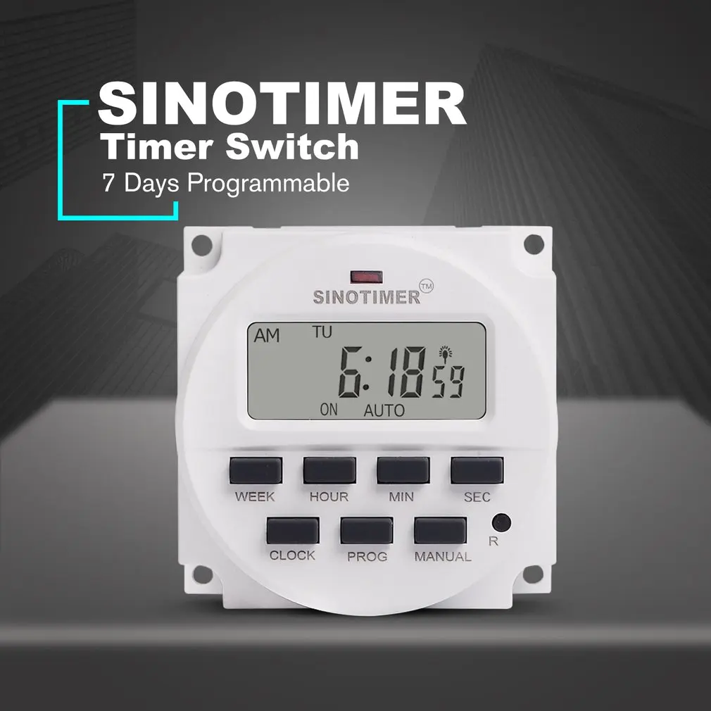 SINOTIMER 220V Weekly 7 дней программируемый цифровой реле времени таймер управление для
