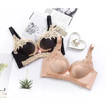 

Genuine Product Happiness Fox Happiness Flower Underwear Women's Non-Steel Ring Seemless Push up Push-up Bra Comfortable Bra Set